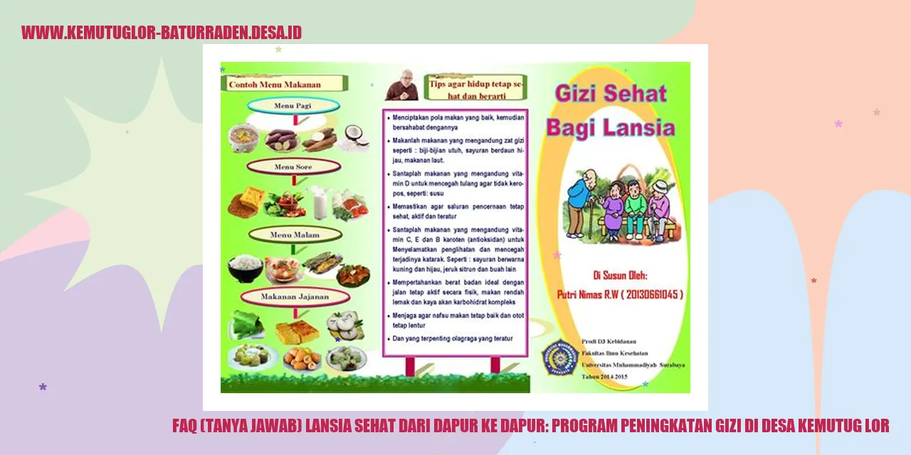 FAQ Lansia Sehat dari Dapur ke Dapur