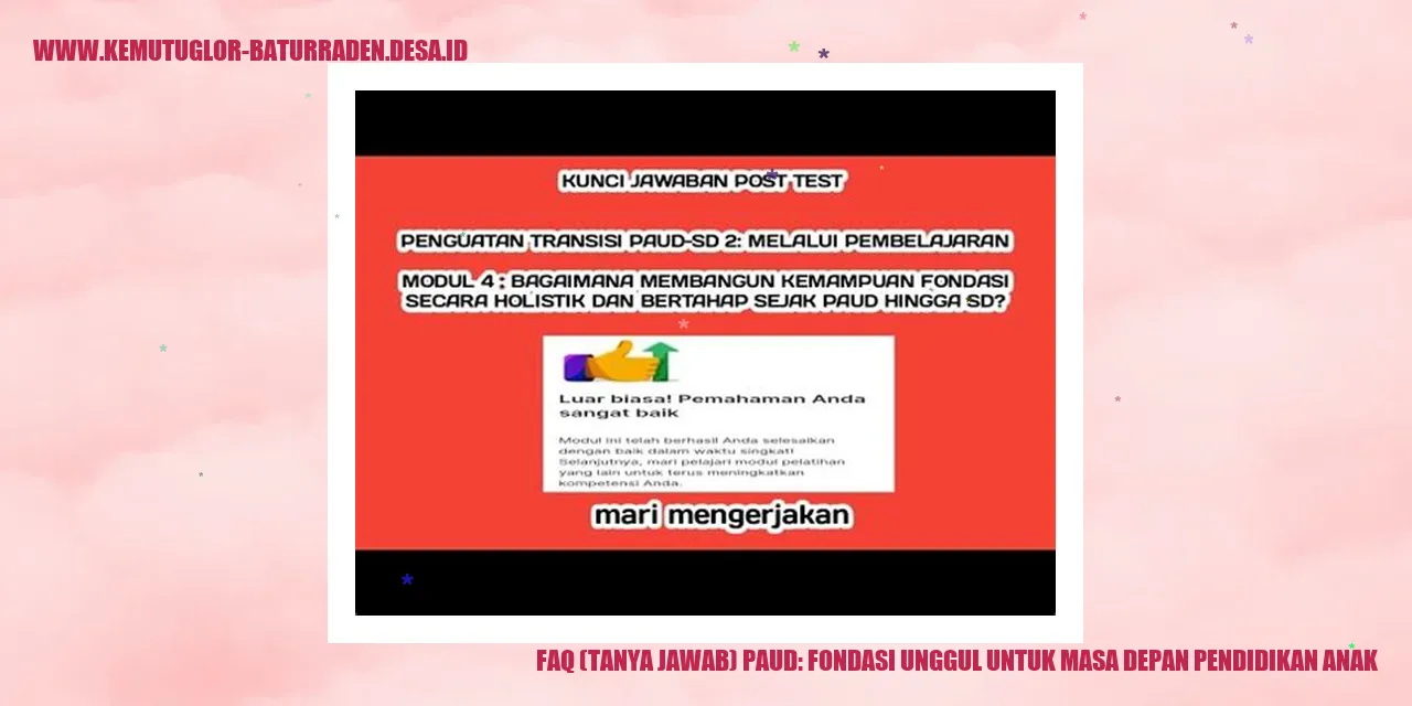 Fondasi Unggul Pendidikan Anak PAUD