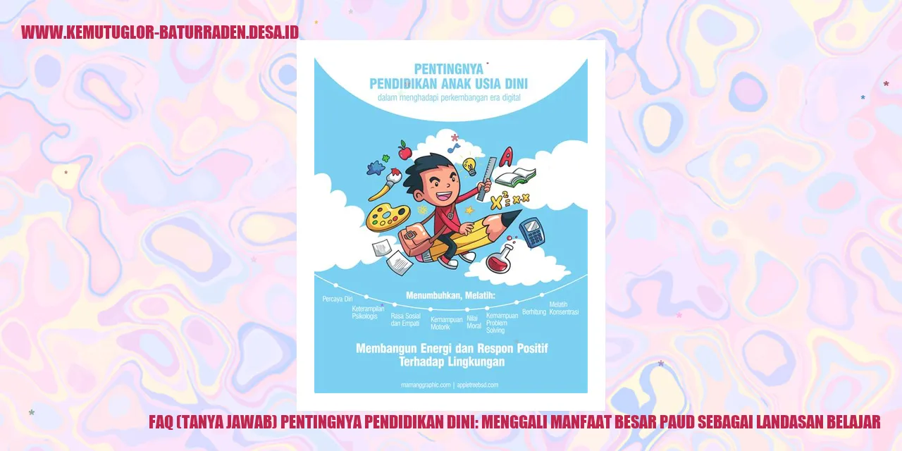 Pentingnya Pendidikan Awal