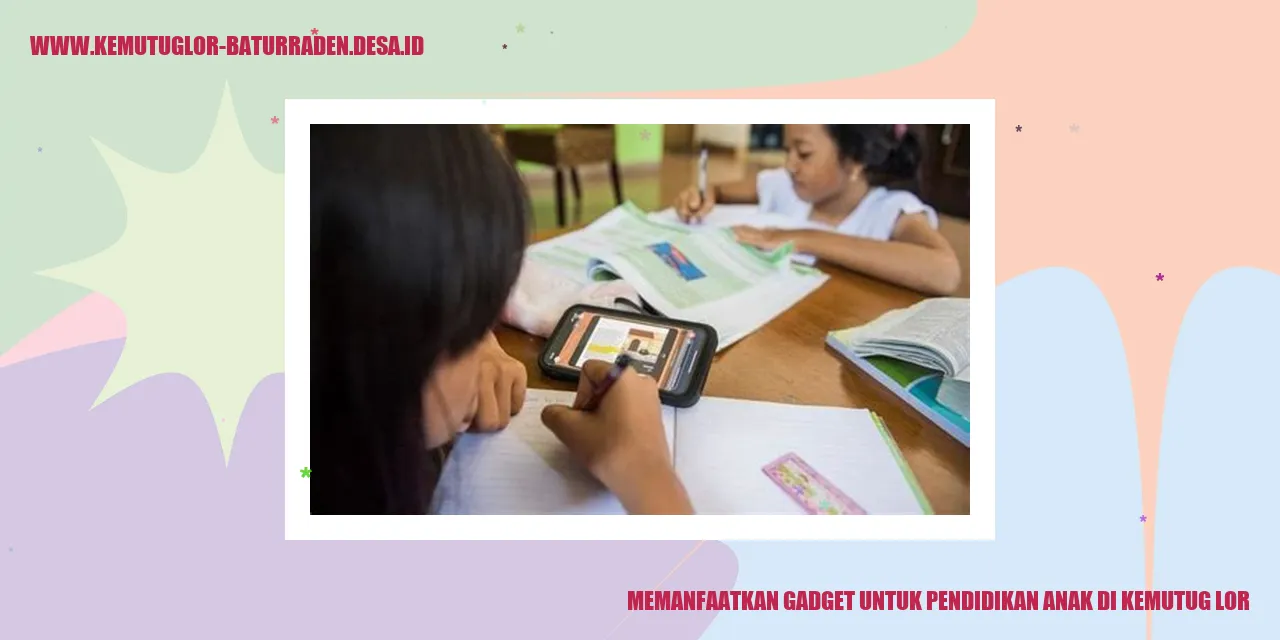 Pendidikan Anak di Kemutug Lor