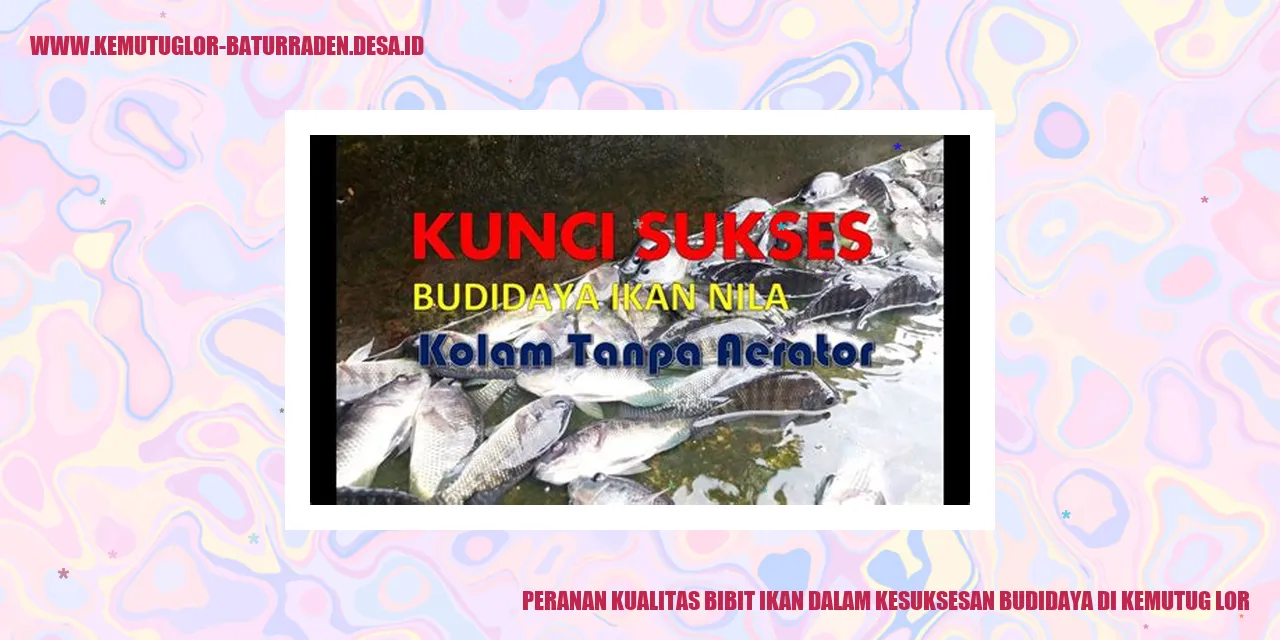 Peranan Kualitas Bibit Ikan dalam Kesuksesan Budidaya di Kemutug Lor